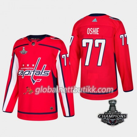 Washington Capitals Hockeydrakt T.J. Oshie 77 2018 Stanley Cup Champions Rød Adidas Authentic - Herre